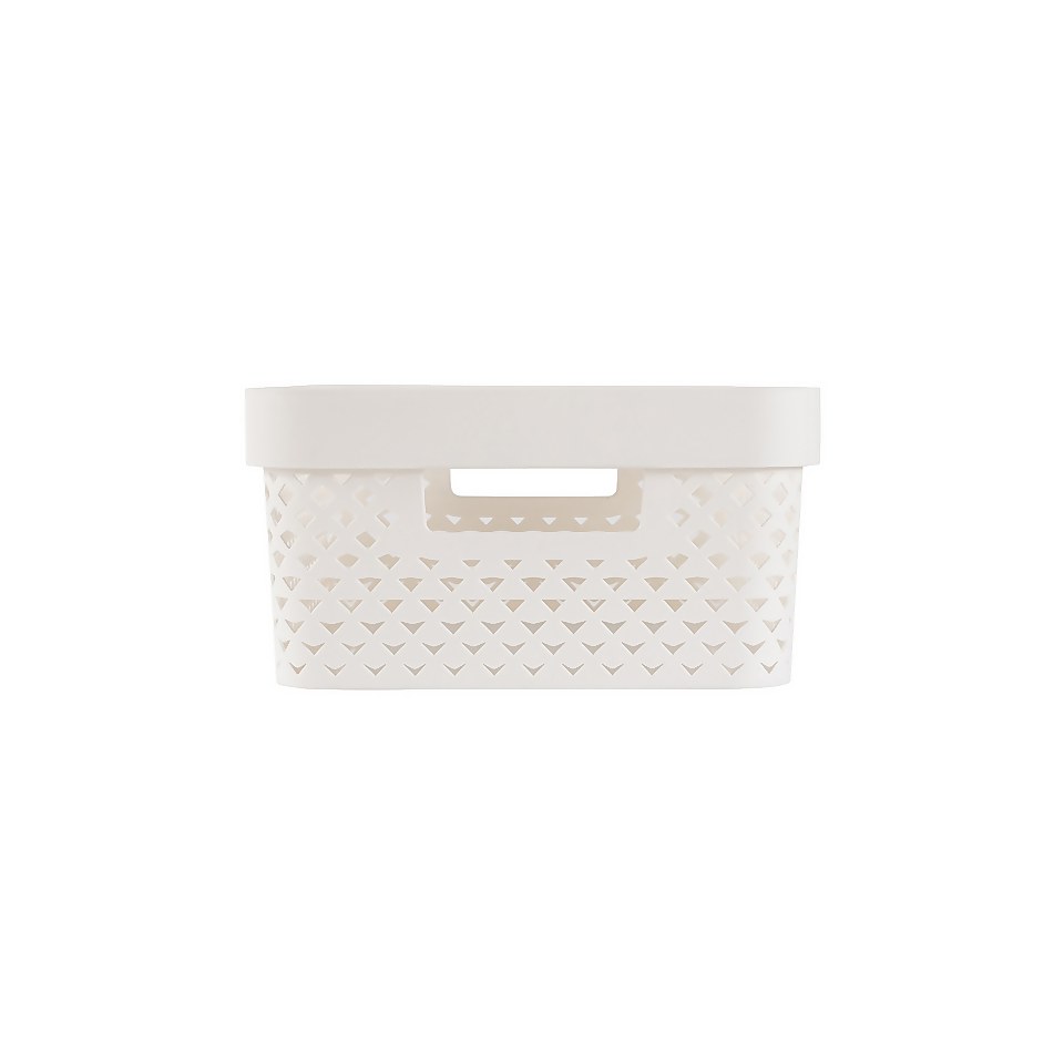 Curver Pure Medium Recycled Storage Basket 11L Oasis White Homebase