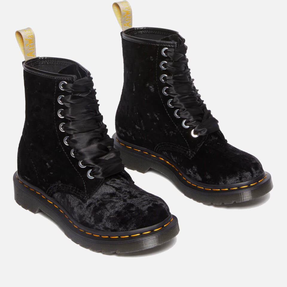 Dr. Martens Women s 1460 Vegan Crushed Velvet 8 Eye Boots Allsole
