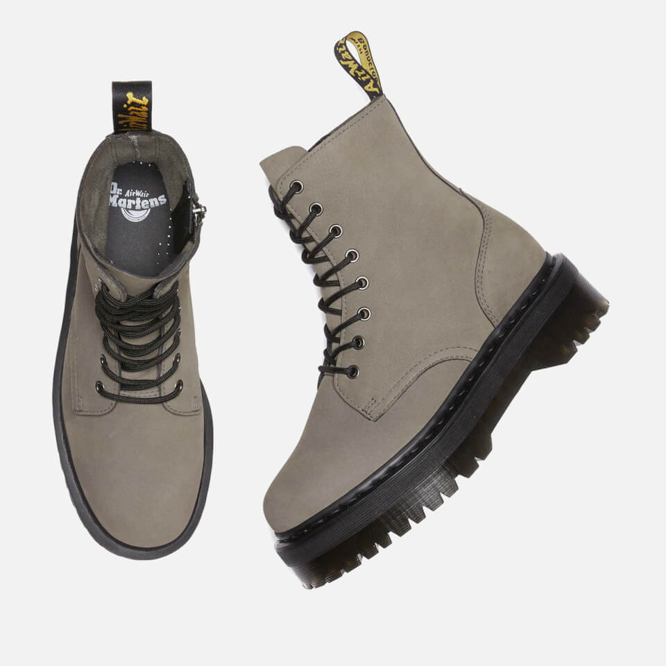 Dr. Martens Women's Jadon Waterproof Nubuck 8-Eye Boots - Nickel Grey