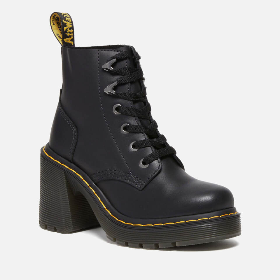 Dr. Martens Women's Jesy Leather Heeled Lace Up Boots - Black