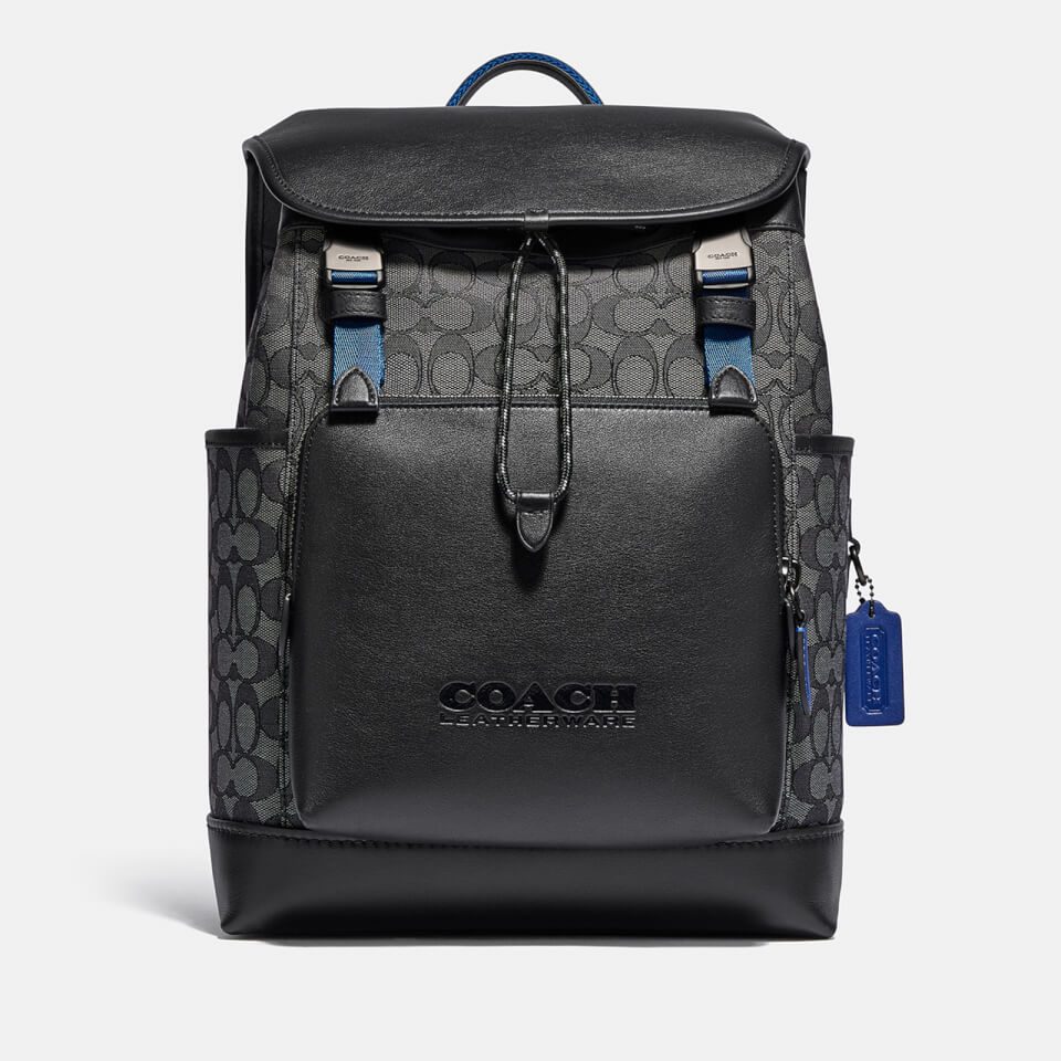 Coach League Leather and Canvas Backpack