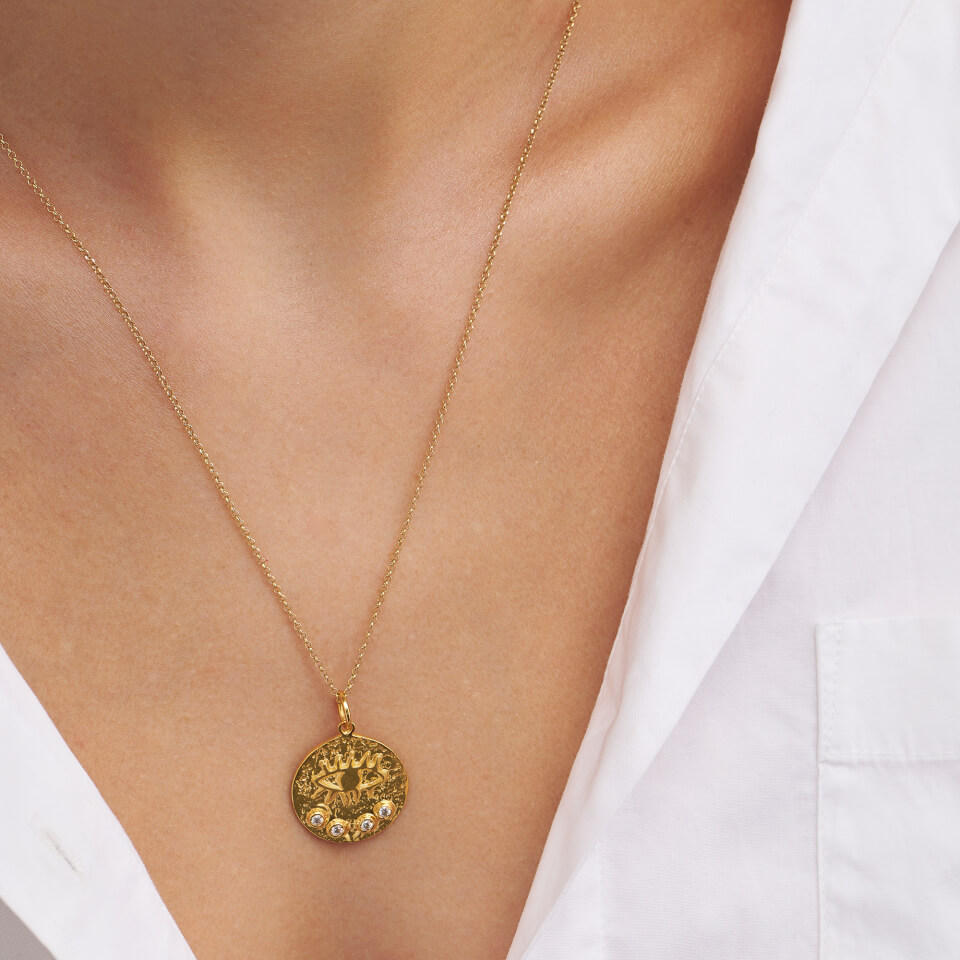 Hermina Athens Kressida Crystal Embellished Gold-Plated Necklace