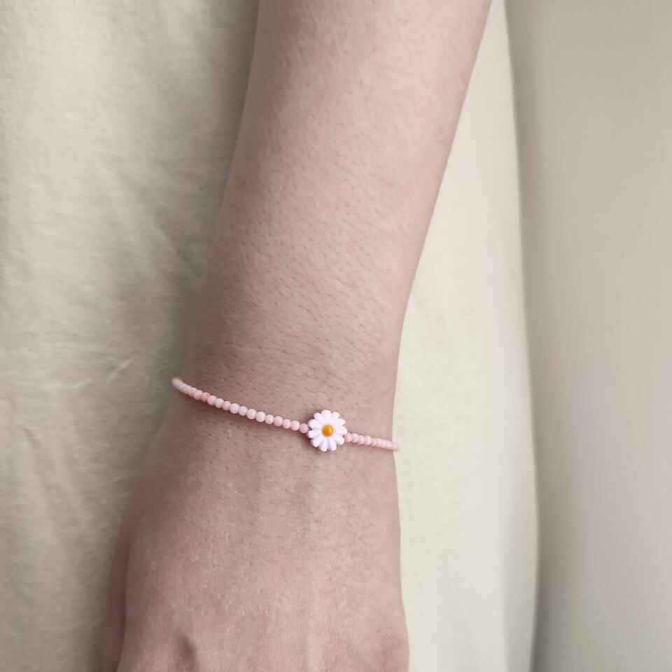 Hermina Athens Margherita Pink Coral and Mother of Pelarl Bracelet