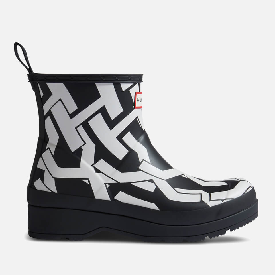 Hunter Women's Play Short H-Print Wellies - Black/White