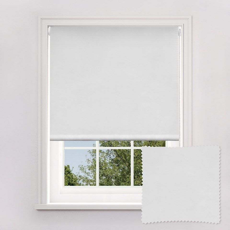 White Blackout Roller Blind 120cm Homebase