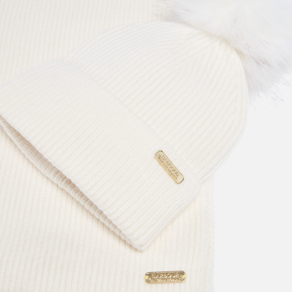Barbour International Mallory Ribbed-Knit Beanie And Scarf Set