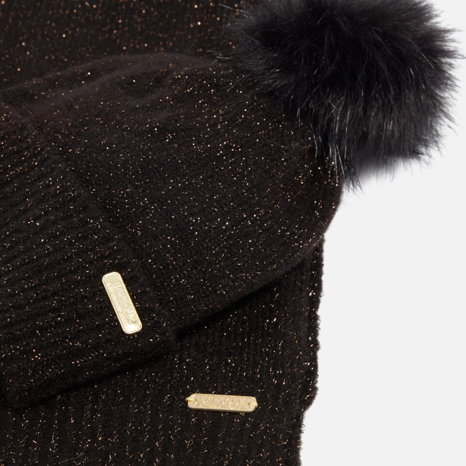 Barbour International Sparkle Knit Beanie And Scarf Set