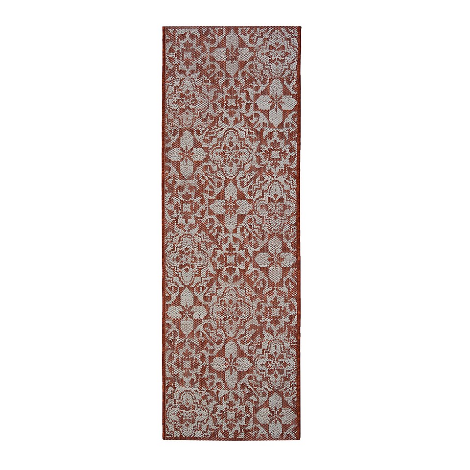 Indoor Outdoor Tile Runner - Terracotta - 60x180cm