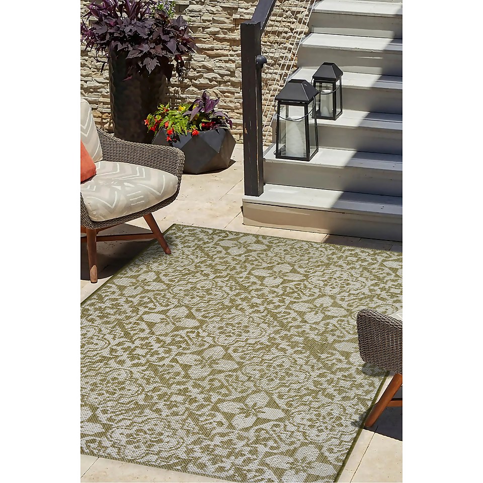 Indoor Outdoor Tile Rug - Green - 133x190cm