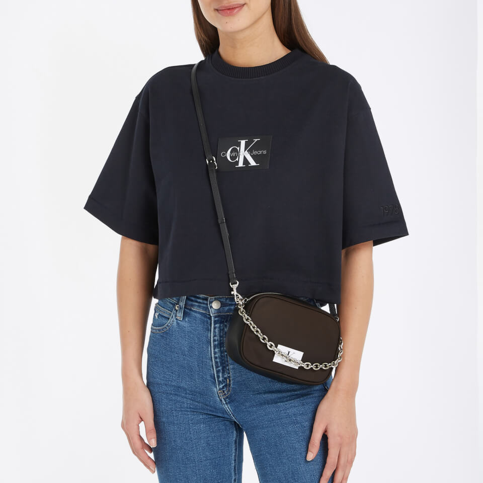 Calvin Klein Jeans Nylon and Faux Leather Chain Camera Bag