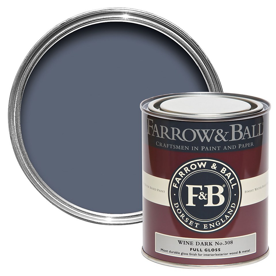 Farrow & Ball Full Gloss Paint Wine Dark No.308 - 750ml
