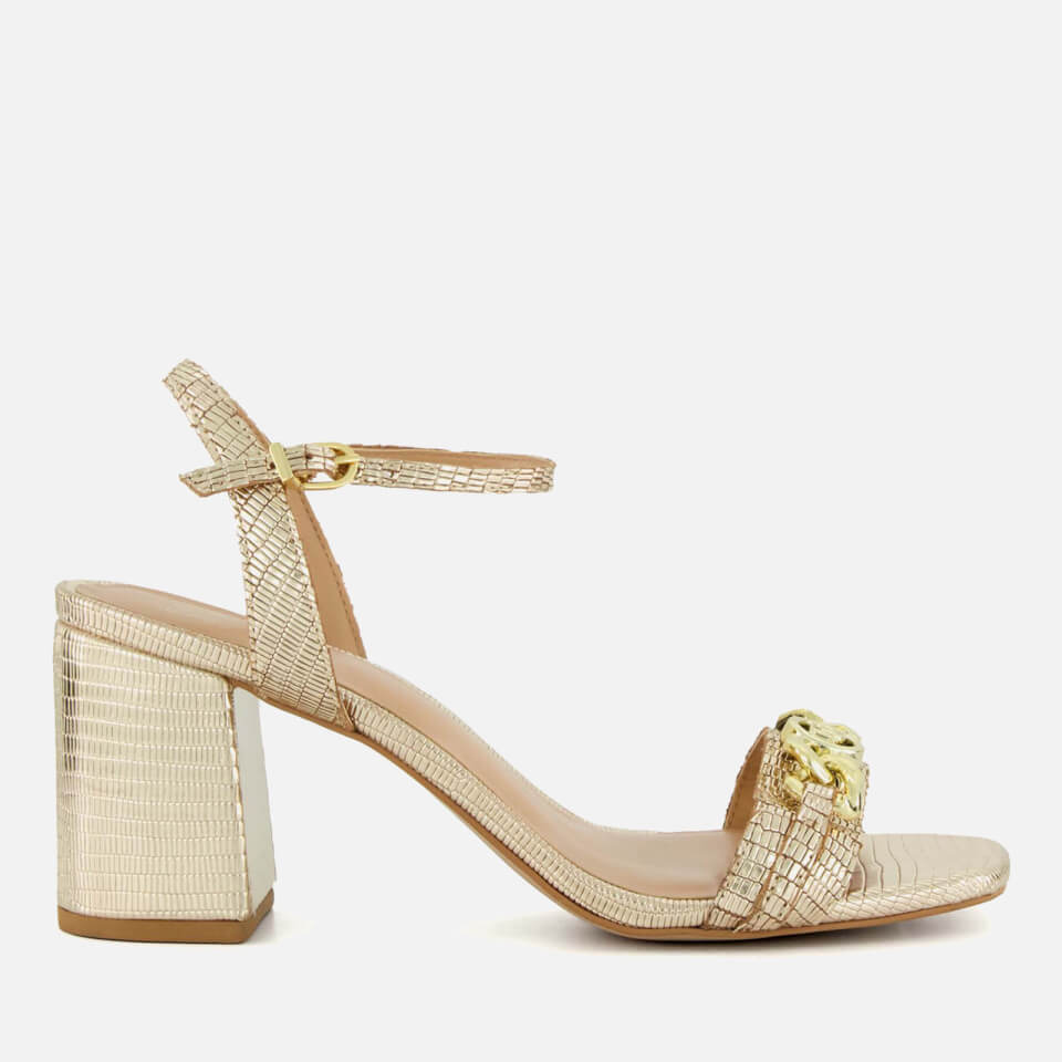 Dune Women's Manual Block Heeled Leather Sandals