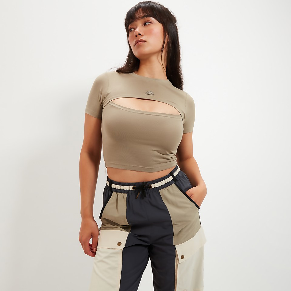 Crop T-Shirt Martinazzo für Damen, Khaki