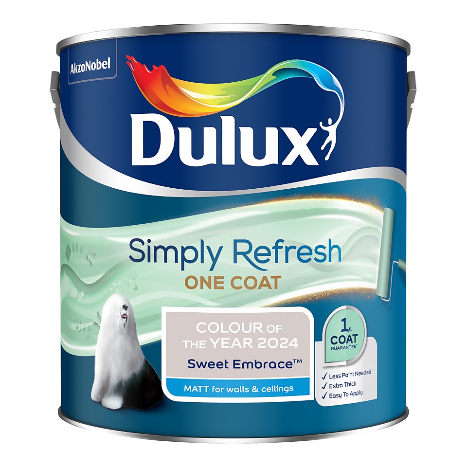 Dulux Simply Refresh One Coat Matt Emulsion Colour of the Year 2024 Sweet Embrace - 2.5L