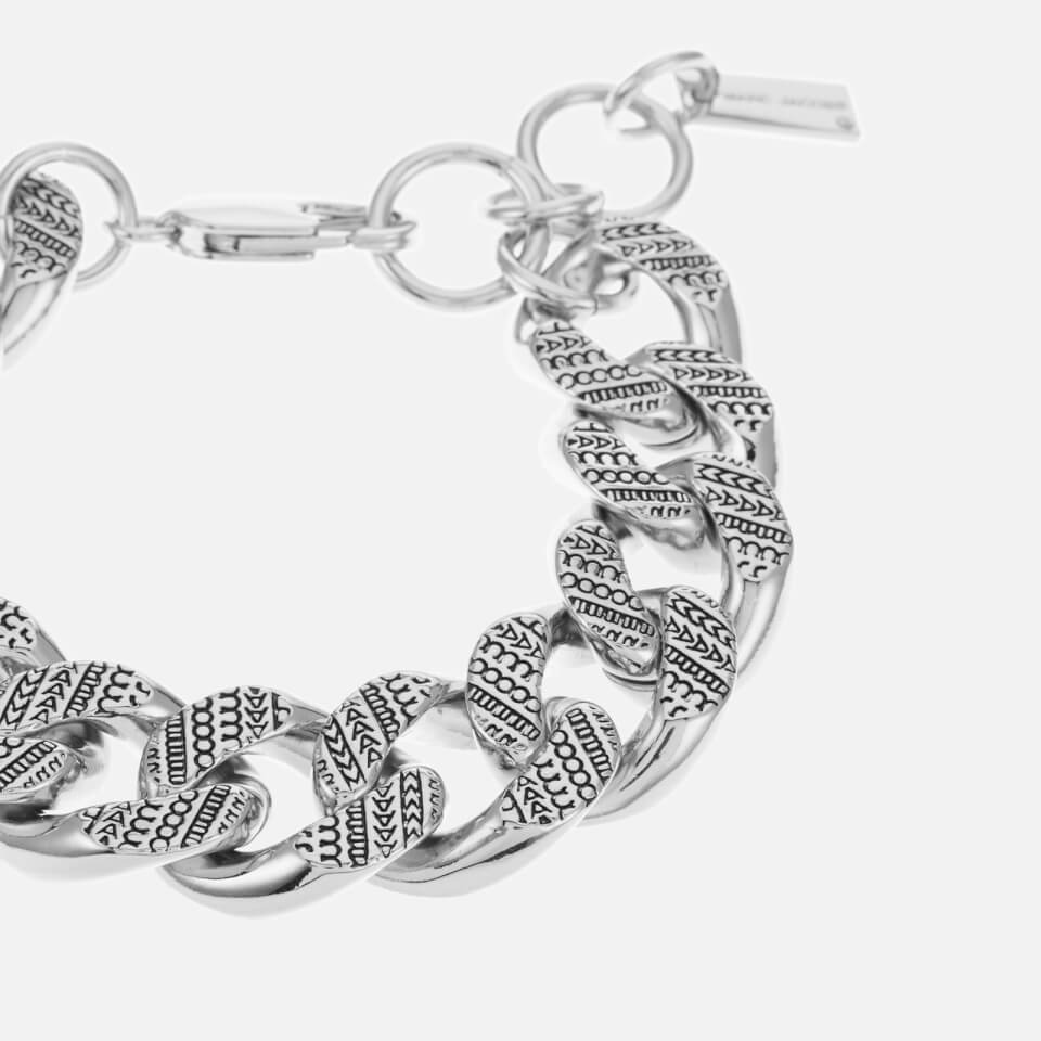 Marc Jacobs Monogram Chain Link Silver-Tone Bracelet
