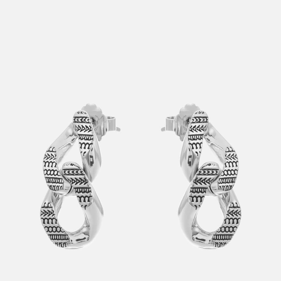 Marc Jacobs Monogram Chain Link Silver-Tone Earrings