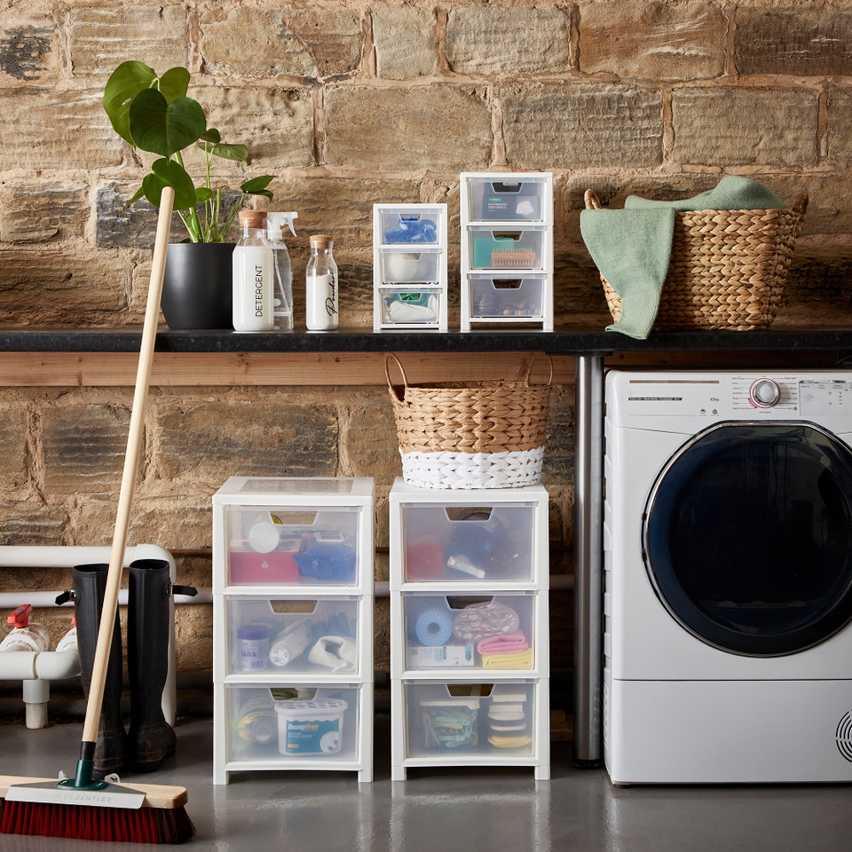 Linea Micro 3 Drawer Storage Tower White Homebase
