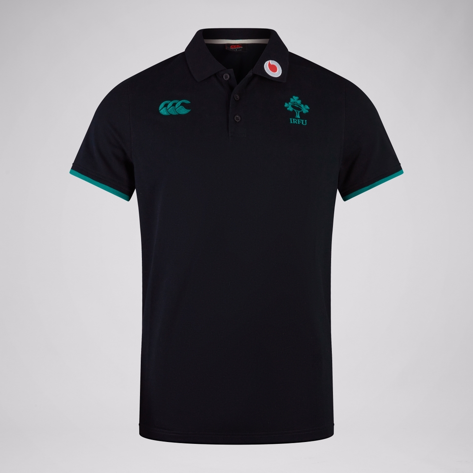MENS IRELAND TEAM POLO SHIRT BLACK/GREEN