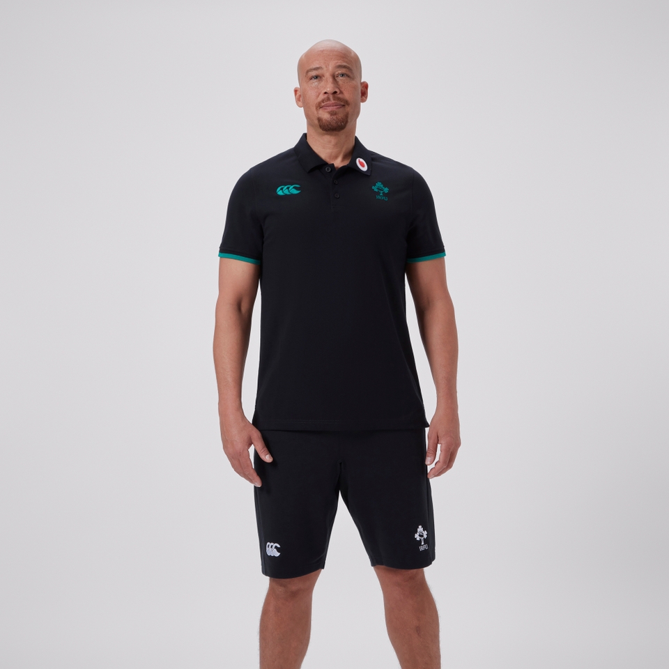 CANTERBURY IRELAND TEAM POLO SHIRT AM BLACK/GREEN