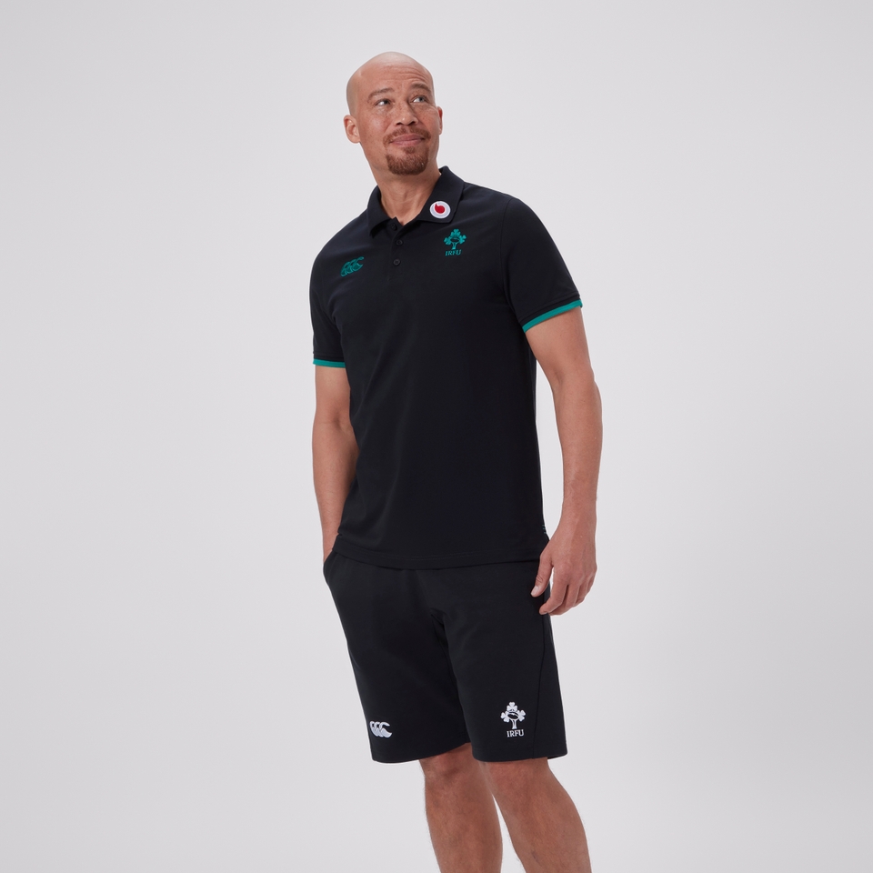 MENS IRELAND TEAM POLO SHIRT BLACK/GREEN