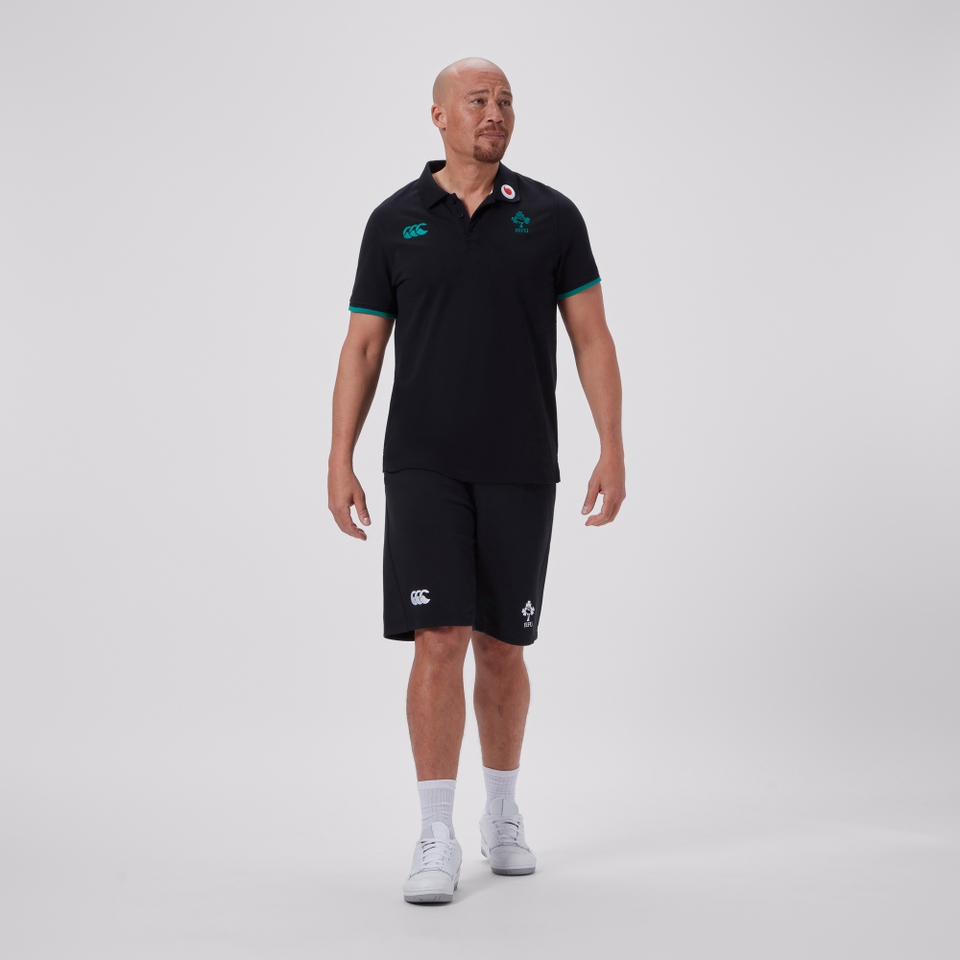 CANTERBURY IRELAND TEAM POLO SHIRT AM BLACK/GREEN