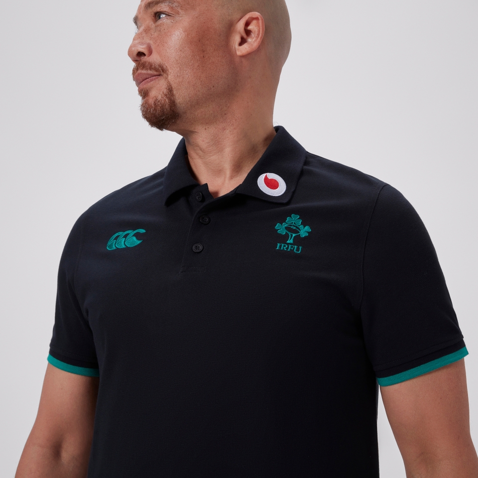 CANTERBURY IRELAND TEAM POLO SHIRT AM BLACK/GREEN