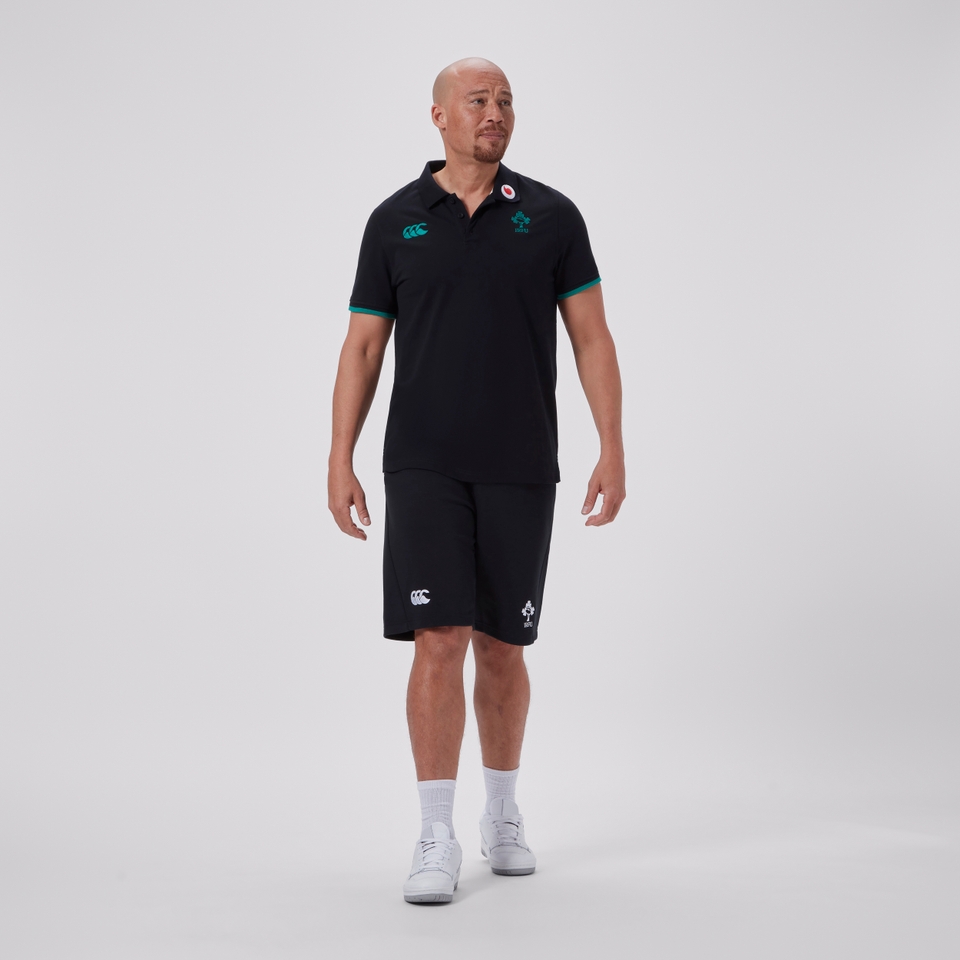 MENS IRELAND TEAM POLO SHIRT BLACK/GREEN