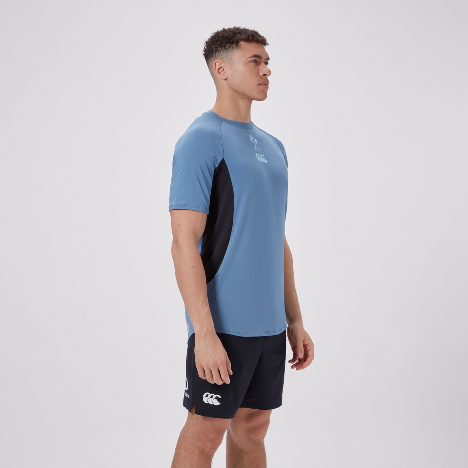 MENS IRELAND SUPERLIGHT TRAINING TEE BLUE/BLACK