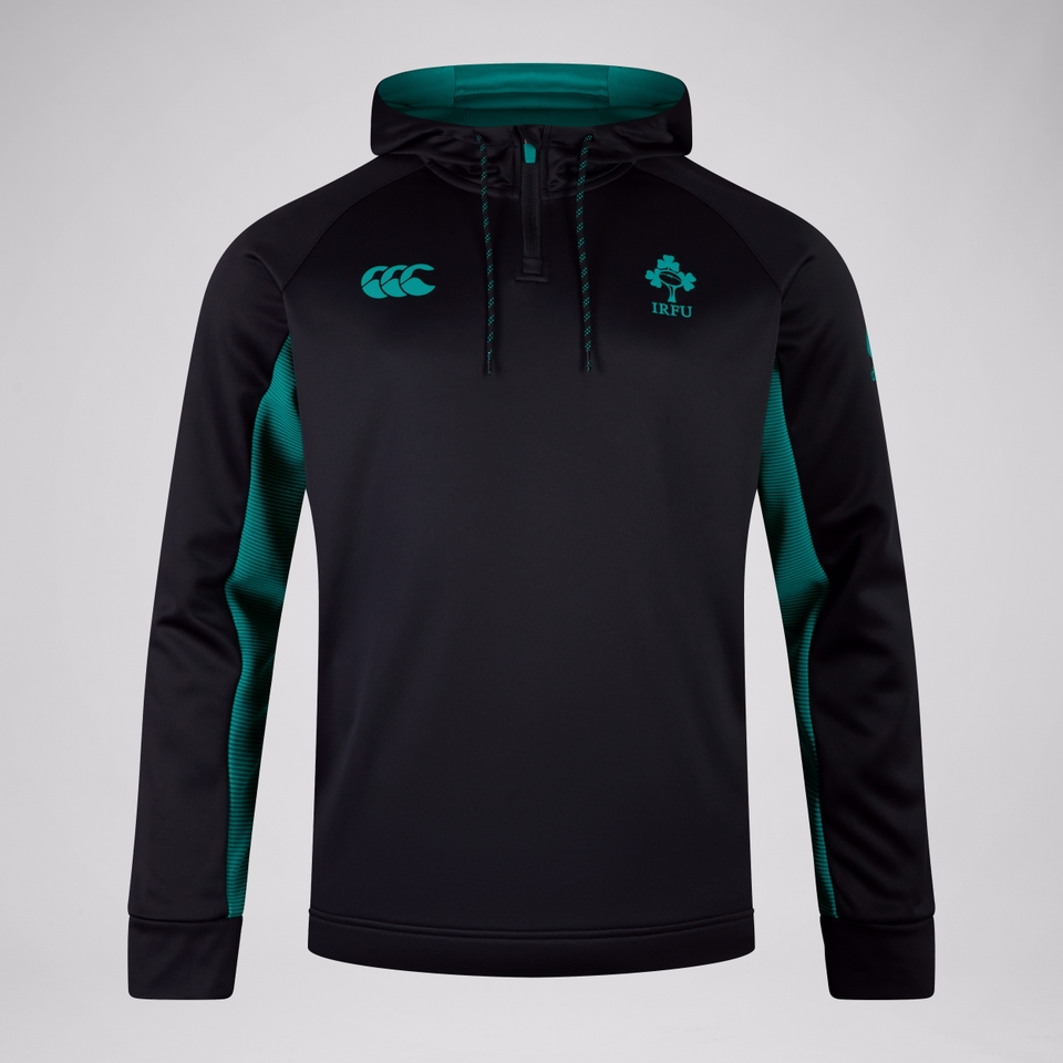 MENS IRELAND OH ZIP TRAINING HOODY BLACK/GREEN