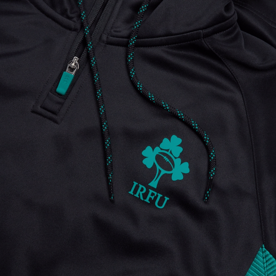 MENS IRELAND OH ZIP TRAINING HOODY BLACK/GREEN