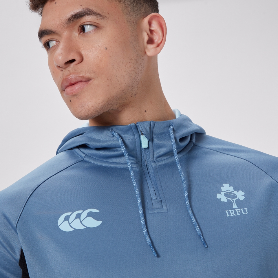 MENS IRELAND OVERHEAD ZIP TRAINING HOODY BLUE