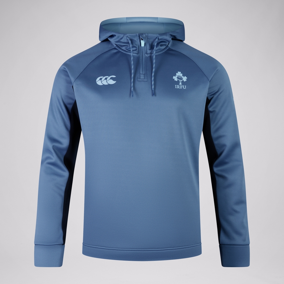 MENS IRELAND OVERHEAD ZIP TRAINING HOODY BLUE