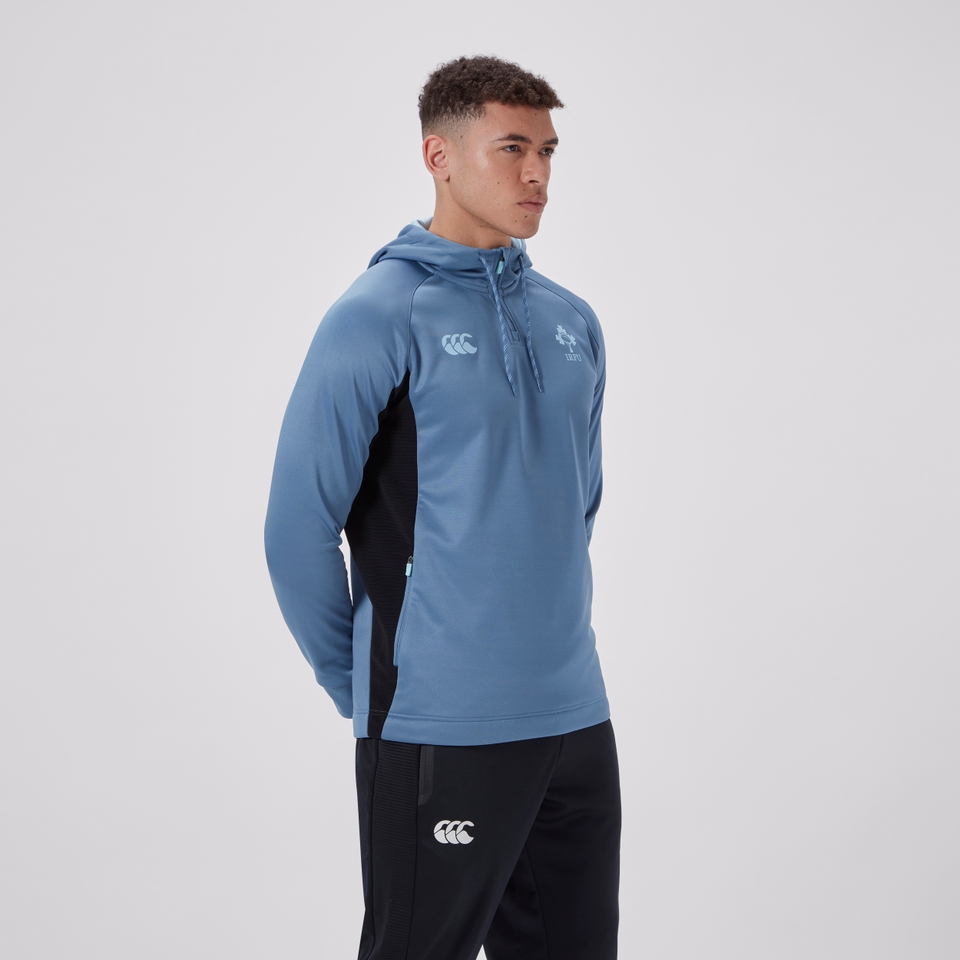 MENS IRELAND OVERHEAD ZIP TRAINING HOODY BLUE