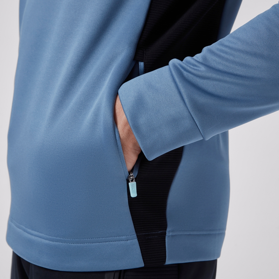 MENS IRELAND OVERHEAD ZIP TRAINING HOODY BLUE