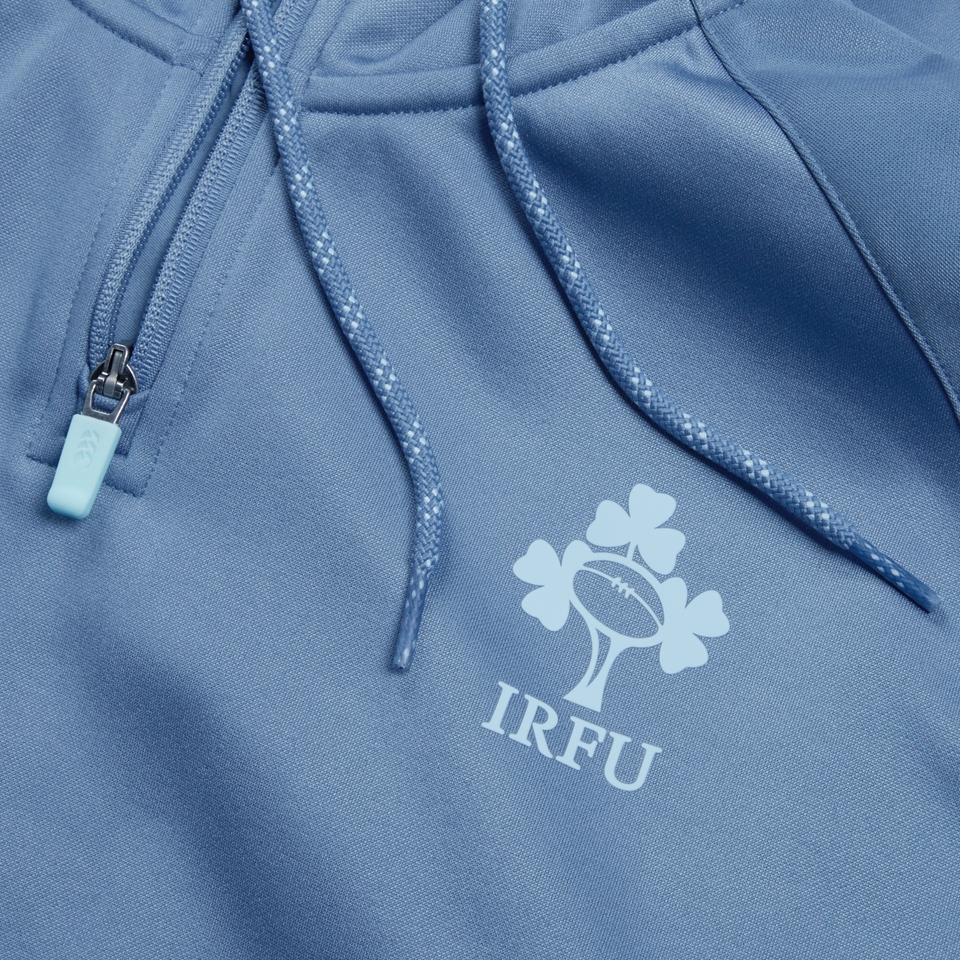 MENS IRELAND OVERHEAD ZIP TRAINING HOODY BLUE