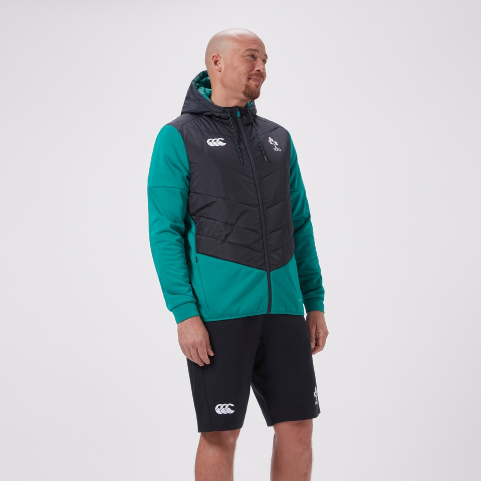 MENS IRELAND HYBRID PADDED JACKET BLACK/GREEN