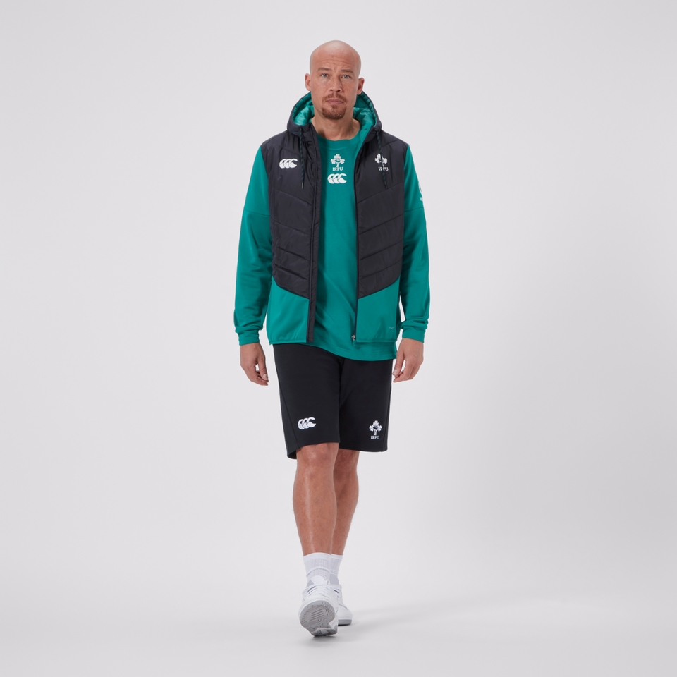 CANTERBURY IRELAND HYBRID PADDED JACKET AM BLK/GRN