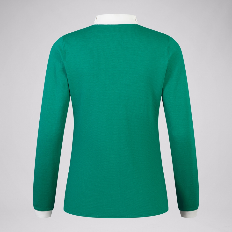 WOMENS IRELAND HOME LS CLASSIC POLO SHIRT GREEN/WHITE