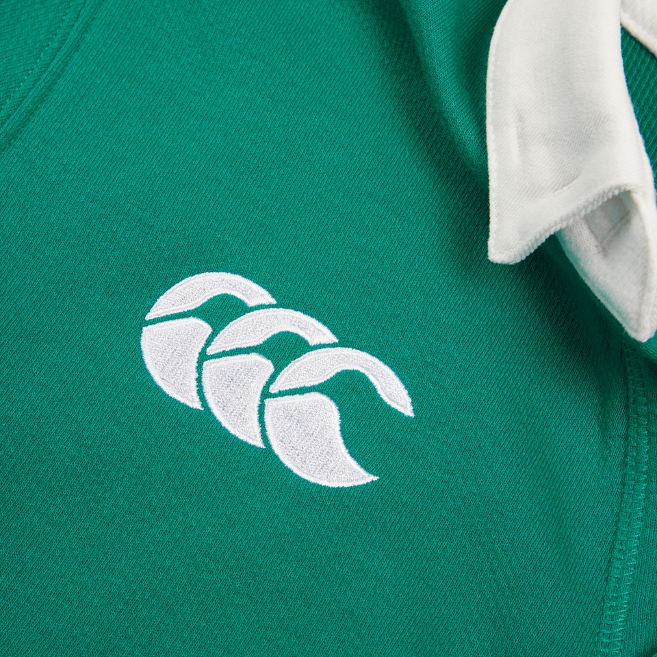 WOMENS IRELAND HOME LS CLASSIC POLO SHIRT GREEN/WHITE