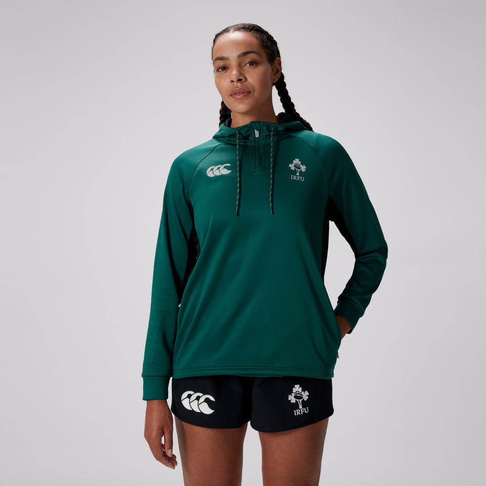 WOMENS IRELAND OH ZIP TRAINING HOODY (NB) Black/Green
