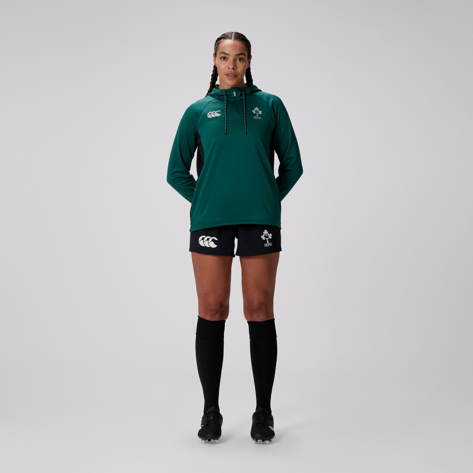 WOMENS IRELAND OH ZIP TRAINING HOODY (NB) Black/Green