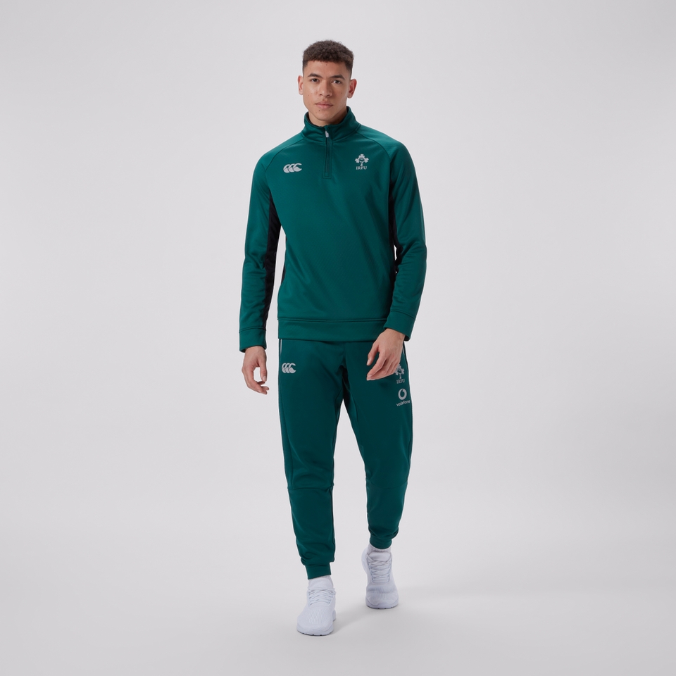 MENS IRELAND 1/4 ZIP TRAINING TOP GREEN/BLACK