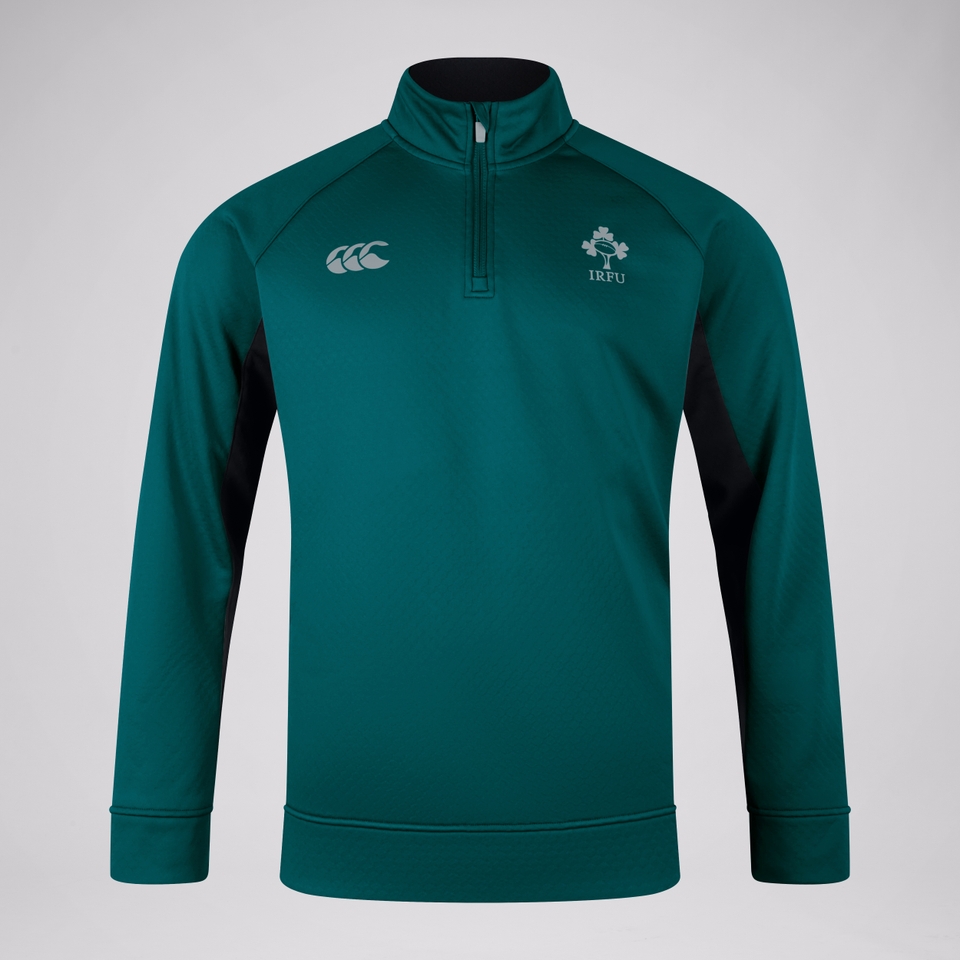 MENS IRELAND 1/4 ZIP TRAINING TOP GREEN/BLACK