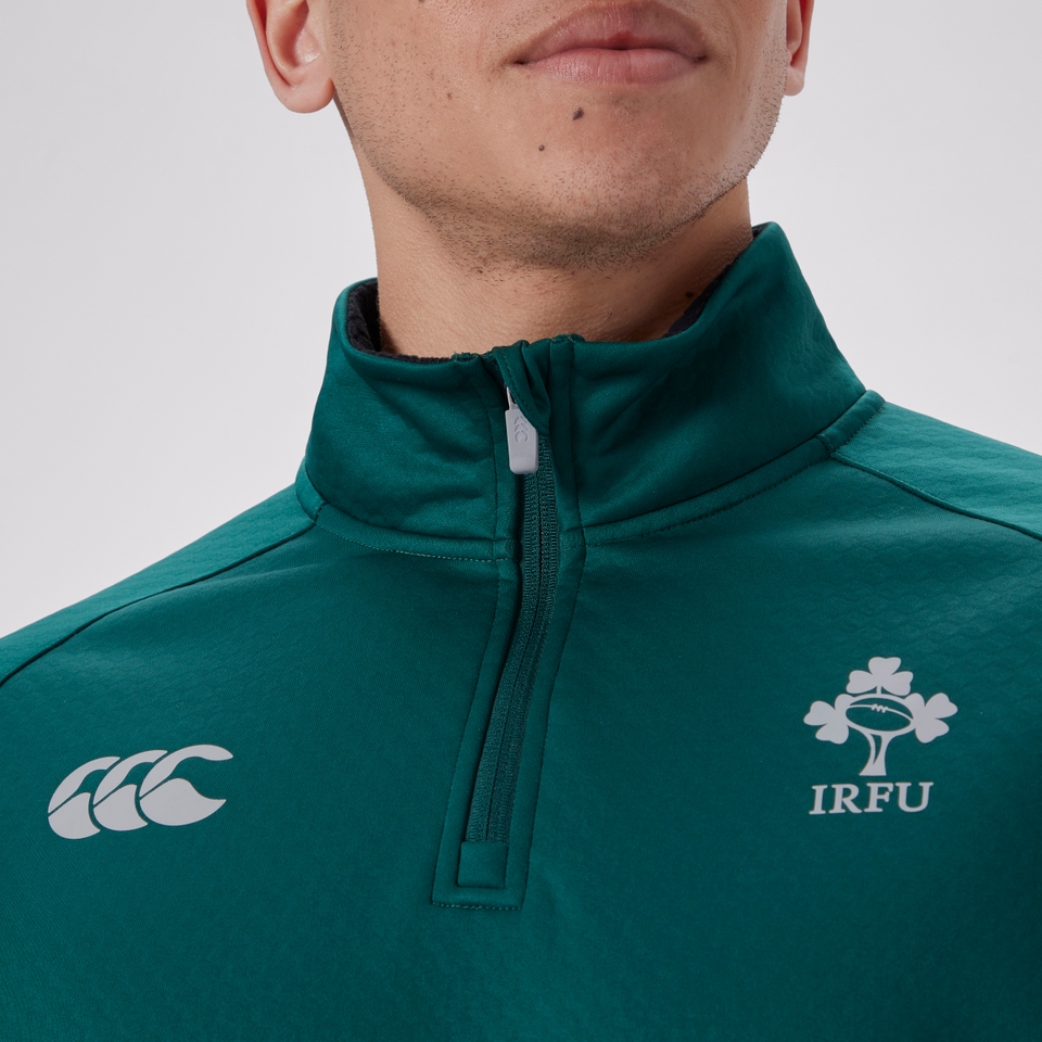MENS IRELAND 1/4 ZIP TRAINING TOP GREEN/BLACK