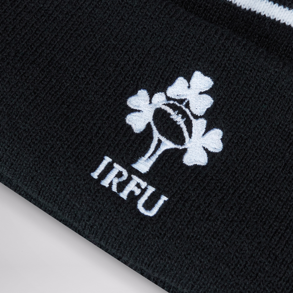 ADULT UNISEX IRELAND BOBBLE HAT BLACK/GREEN
