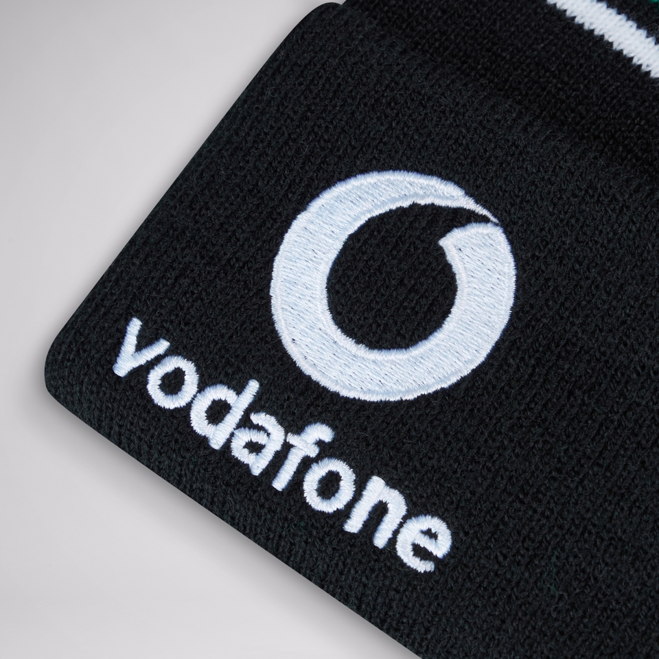 ADULT UNISEX IRELAND BOBBLE HAT BLACK/GREEN