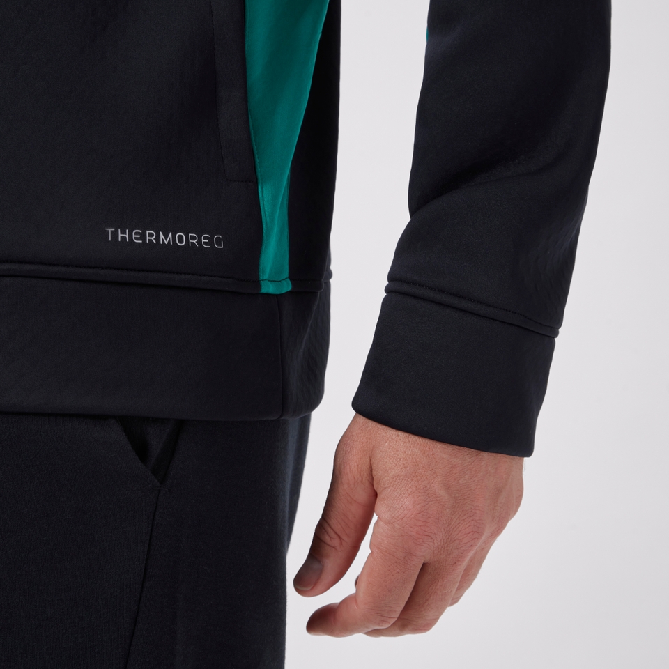 MENS IRELAND 1/4 ZIP TRAINING TOP BLACK/GREEN