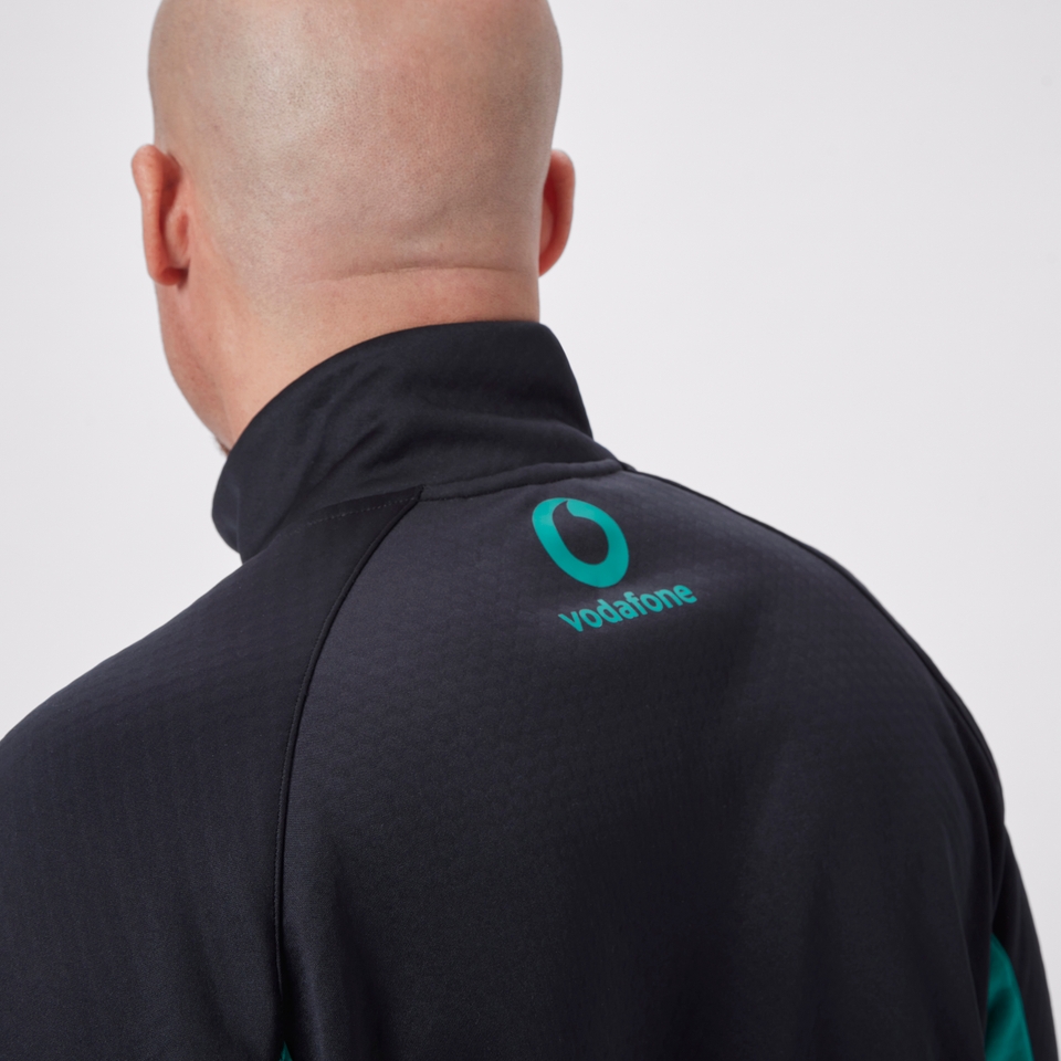 MENS IRELAND 1/4 ZIP TRAINING TOP BLACK/GREEN