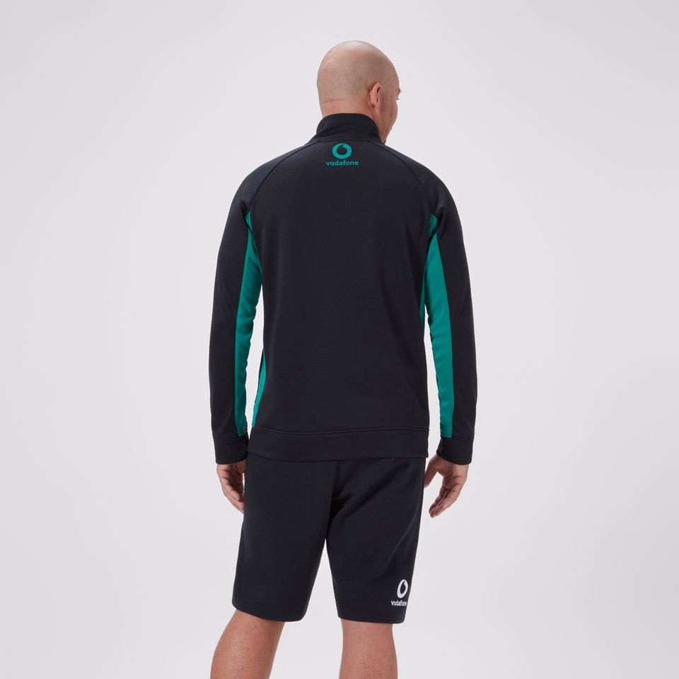 MENS IRELAND 1/4 ZIP TRAINING TOP BLACK/GREEN