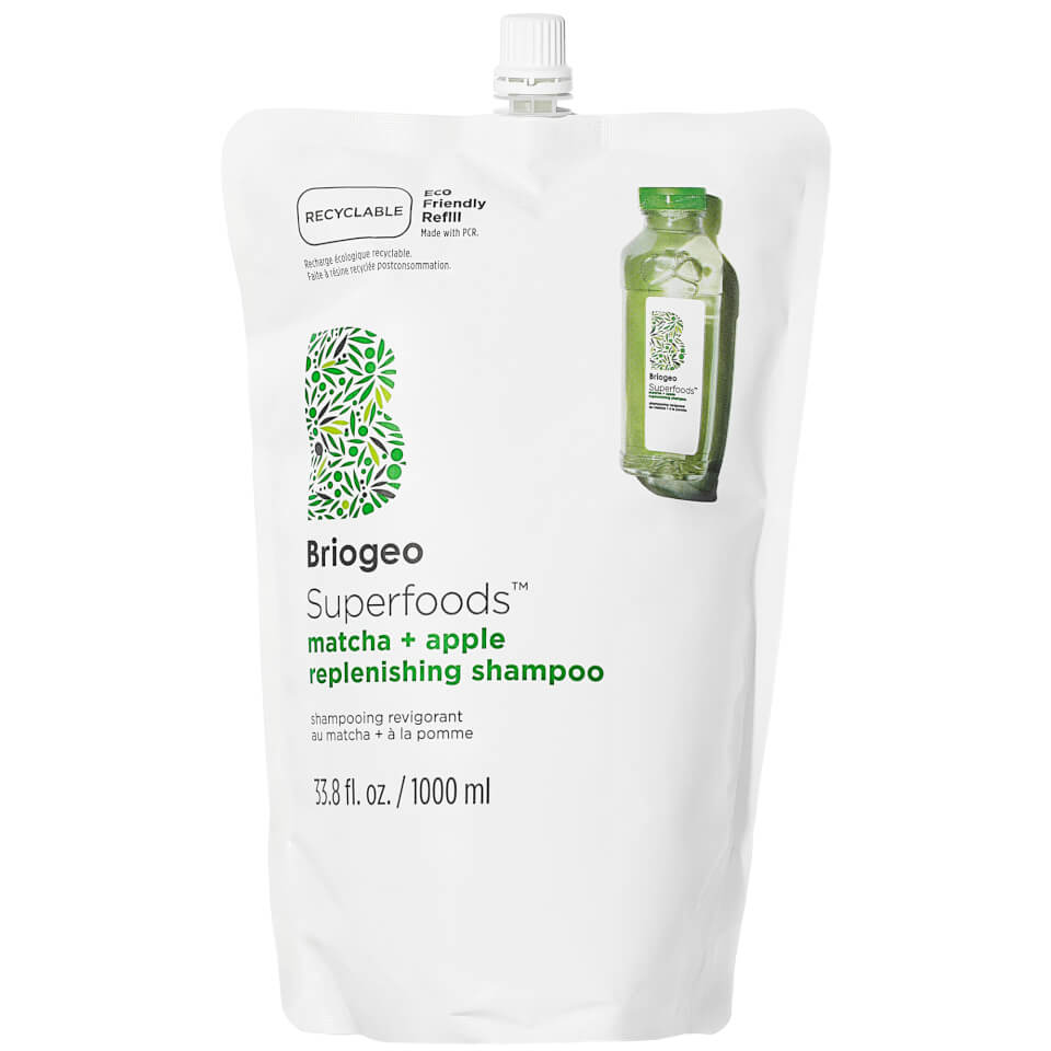 Briogeo Superfoods Matcha + Apple Replenishing Shampoo Jumbo Pouch 959g